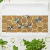 Serviette de cuisine d'abeilles de miel (Plié)