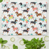 Serviette de cuisine Dachshund Party (Plié)