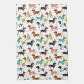 Serviette de cuisine Dachshund Party (Vertical)