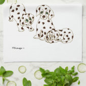 Serviette de cuisine dalmatienne blanche de chiots (Plié)