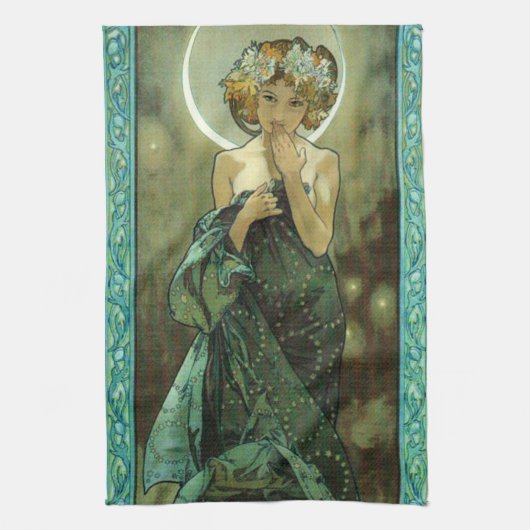 Serviette de cuisine d'Alphonse Mucha Clair De (Vertical)