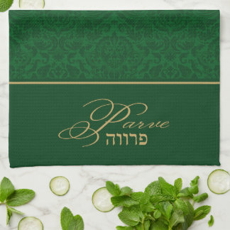 Serviette de cuisine Damask vert Kosher Parve neut