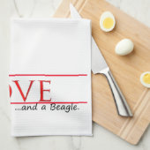 Serviette de cuisine d'amour de beagle (Quart Plié)