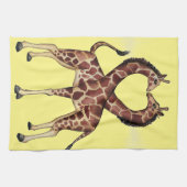Serviette de cuisine d'amour de girafe (Horizontal)