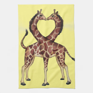 Serviette de cuisine d'amour de girafe