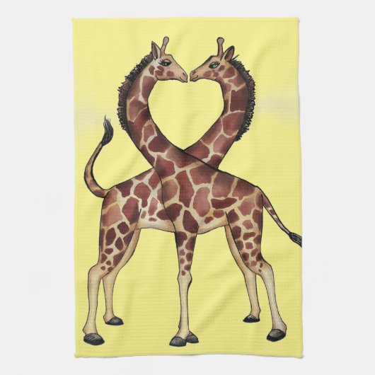 Serviette de cuisine d'amour de girafe (Vertical)