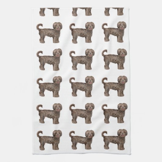 Serviette de cuisine d'AMOUR de LABRADOODLE 16" x (Vertical)