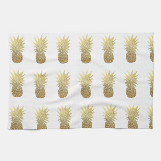 Serviette de cuisine d'ananas d'or (Horizontal)