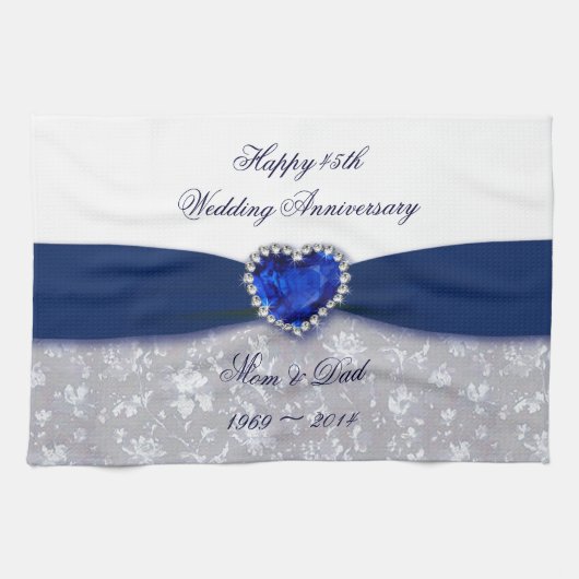 Serviette de cuisine d'anniversaire de mariage de (Horizontal)