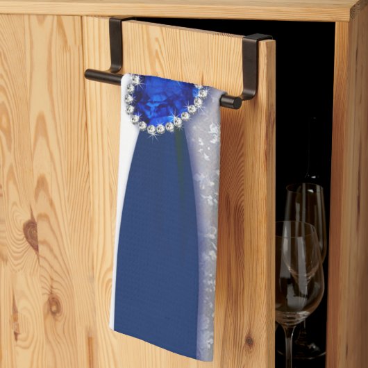 Serviette de cuisine d'anniversaire de mariage de (Pliage en tiers)