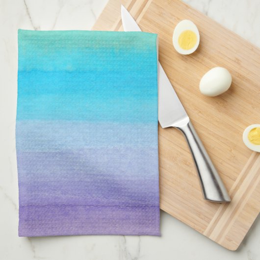 Serviette de cuisine d'arc-en-ciel d'aquarelle (Quart Plié)