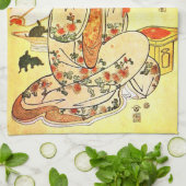 Serviette de cuisine d'art japonaise Vintage (Plié)