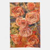 Serviette de cuisine d'art Rose orange (Vertical)