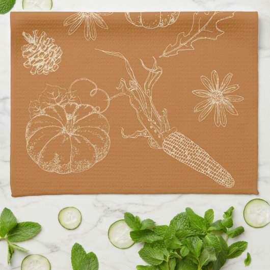 Serviette de cuisine d'automne (Plié)