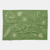 Serviette de cuisine d'automne en vert (Horizontal)