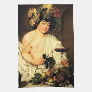 Serviette de cuisine de Bacchus de Caravaggio
