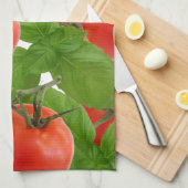 Serviette de cuisine de Basil de tomate (Quart Plié)