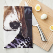 Serviette de cuisine de Basset Hound (Quart Plié)