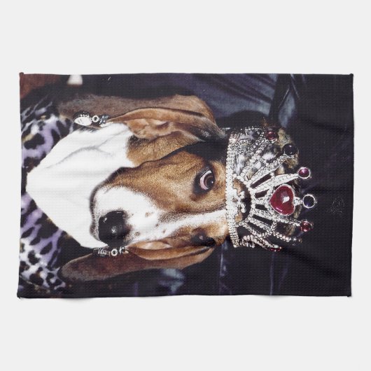 Serviette de cuisine de Basset Hound (Horizontal)