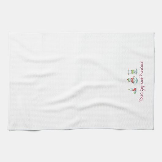 Serviette de cuisine de bonhommes de neige de yoga (Horizontal)