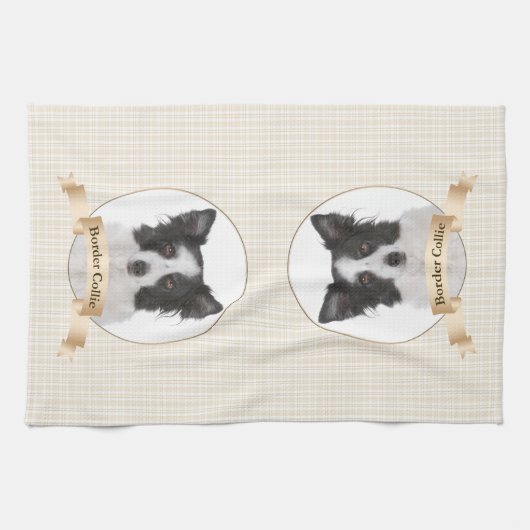 Serviette de cuisine de border collie (Horizontal)