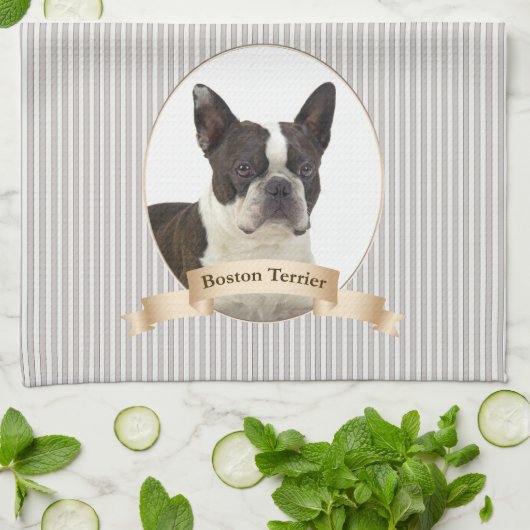 Serviette de cuisine de Boston Terrier (Plié)