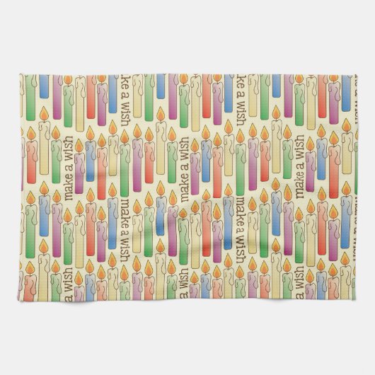Serviette de cuisine de bougies d'anniversaire (Horizontal)