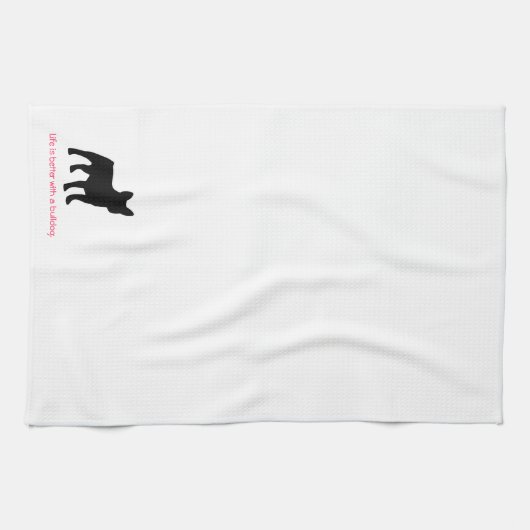 Serviette de cuisine de bouledogue français 16" x (Horizontal)