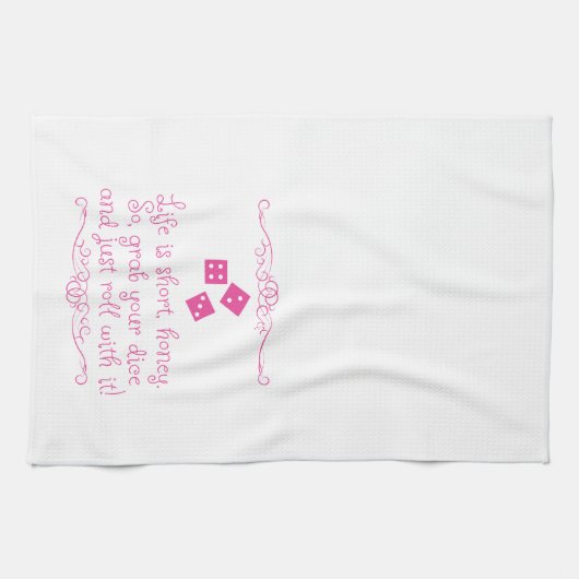 Serviette de cuisine de Bunco - la vie est courte, (Horizontal)