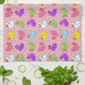Serviette de cuisine de canards colorés (Plié)