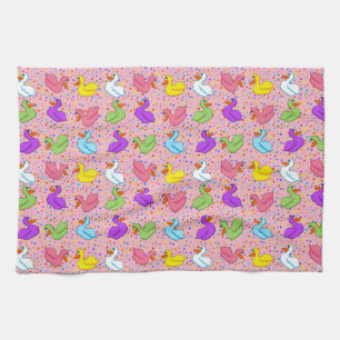 Serviette de cuisine de canards colorés