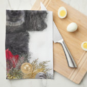 Serviette de cuisine de caniche de Noël (Quart Plié)