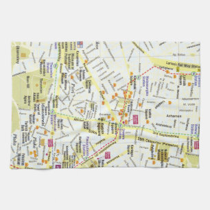 Serviette de cuisine de carte de ville de l'Europe