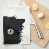 Serviette de cuisine de chat noir (Quart Plié)