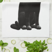 Serviette de cuisine de chat noir assis (Plié)