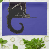 Serviette de cuisine de chat noir de Le Chat Noir (Plié)