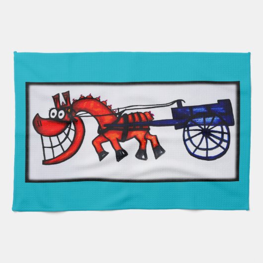 Serviette de cuisine de cheval de chariot de bande (Horizontal)
