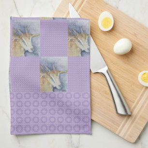 Serviette de cuisine de chèvre d'aquarelle