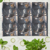 Serviette de cuisine de chèvre Noël (Plié)