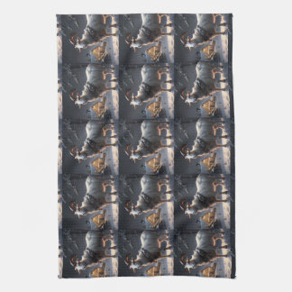 Serviette de cuisine de chèvre Noël