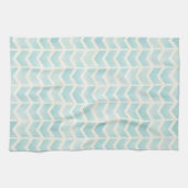Serviette de cuisine de Chevron de crème d'Aqua (Horizontal)