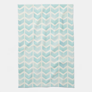 Serviette de cuisine de Chevron de crème d'Aqua