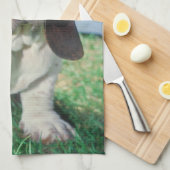 Serviette de cuisine de chien de Basset Hound (Quart Plié)