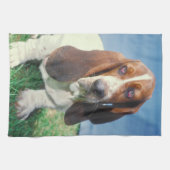 Serviette de cuisine de chien de Basset Hound (Horizontal)
