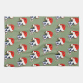 Serviette de cuisine de chien de boxeur de Noël (Horizontal)