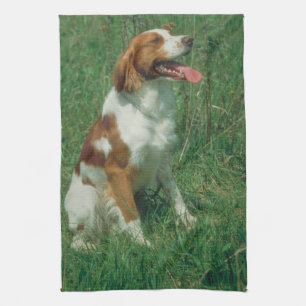 Serviette de cuisine de chien d'épagneul de