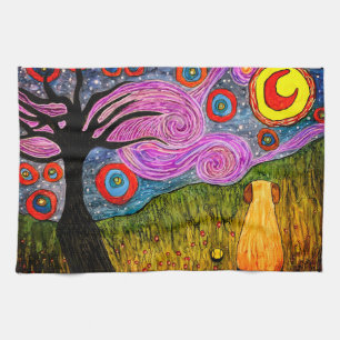 Serviette de cuisine de chien mignonne et colorée