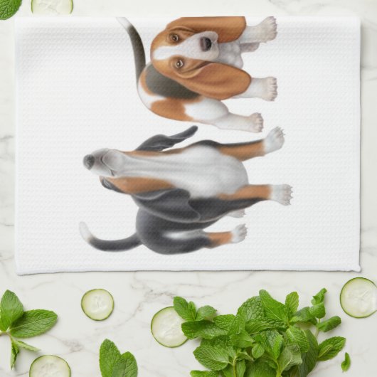 Serviette de cuisine de chiens de basset (Plié)