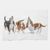 Serviette de cuisine de chiens de basset (Horizontal)
