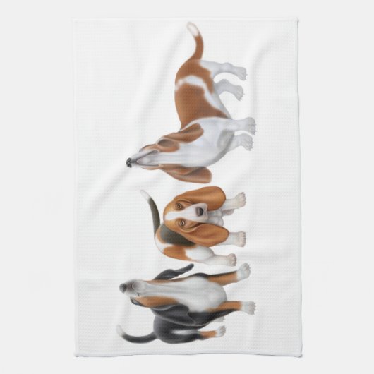 Serviette de cuisine de chiens de basset (Vertical)